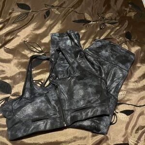 Zyia Stonewashed Sports Bra and Leggings Set